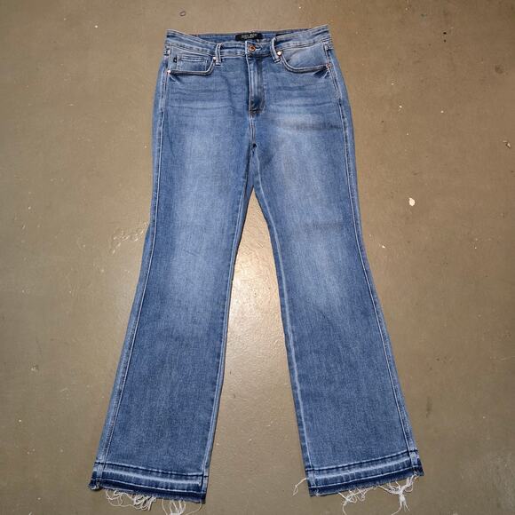 Judy Blue High‎ Rise Raw Hem Slim Boot Cut Jeans Women's Size 15/32 - Picture 1 of 5